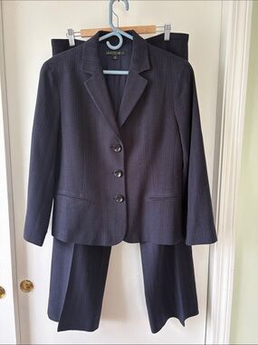 Lafayette 148 Navy Blue Wool Pant Suit 14